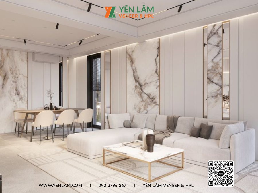 Vách Laminate vân đá