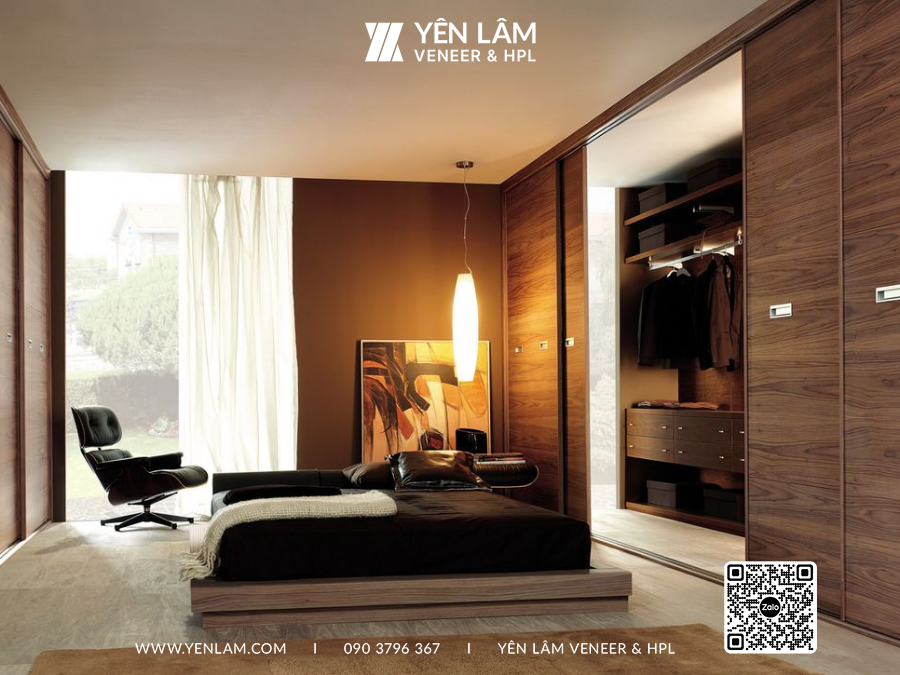 Veneer walnut vách 2